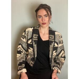 Vintage Southwestern Cropped Vintage Jacket ~ 1980s 90s Y2K Flashback ~ Sz L